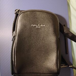 INICAT Leather Crossbody Bags Small Sling Bag Cross body Yak Leather-black